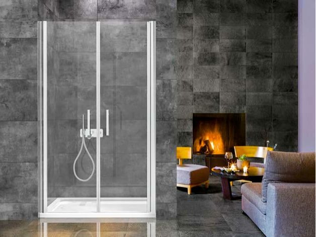 Paroi de douche à portes pivotantes, charnières pleine hauteur Softline 70 x 190 cm