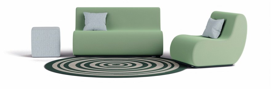 Canapé lounge Aura, tissu outdoor 7 coloris