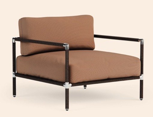 Fauteuil lounge Rota, structure aluminium