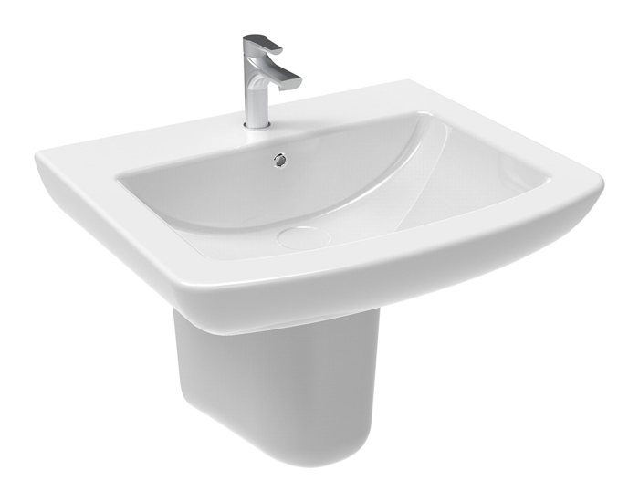 Lavabo 60 cm + demi-colonne Plaza